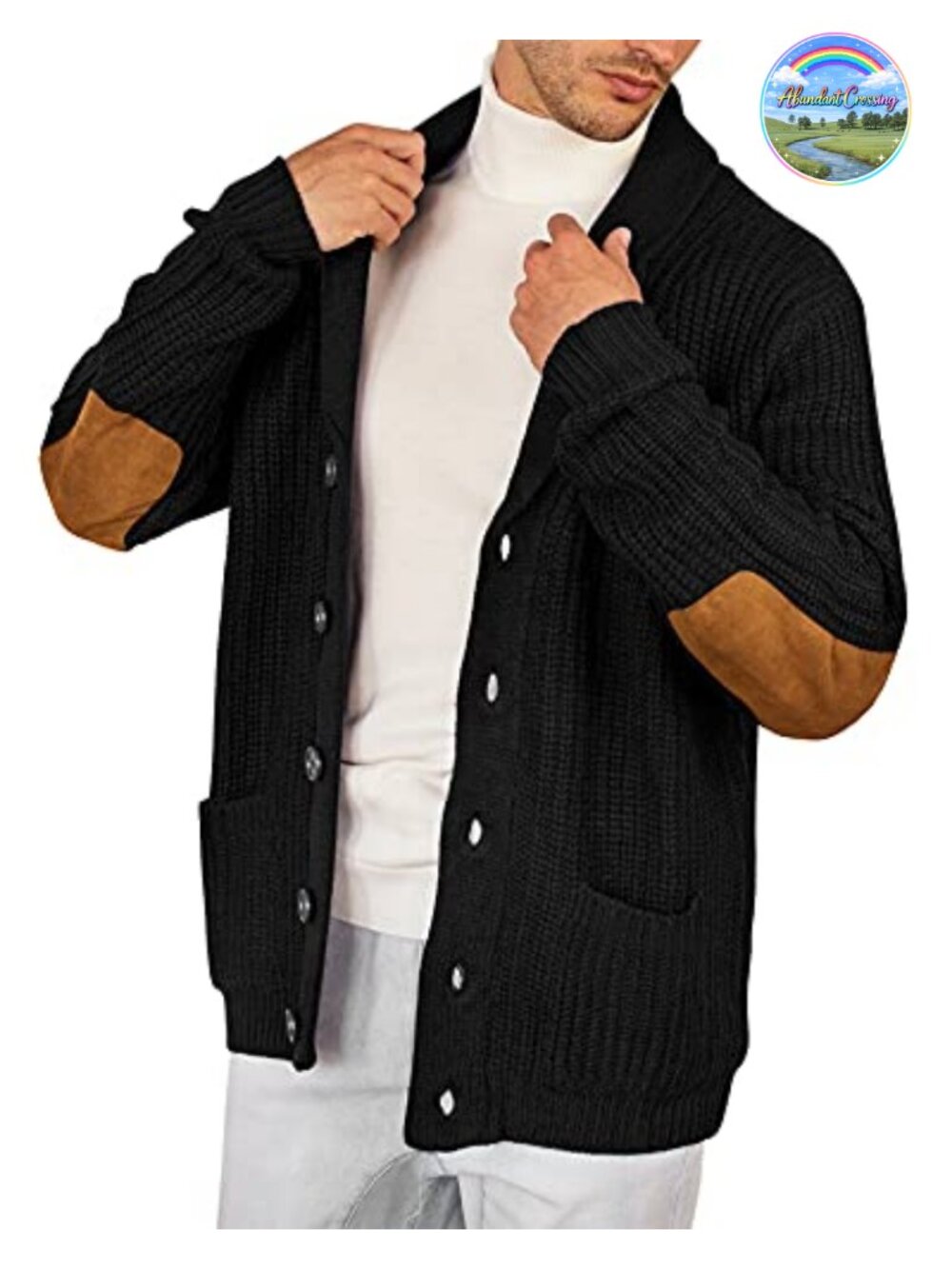 Men's Shawl Collar Cardigan Sweater Button Down Knitted with Pockets